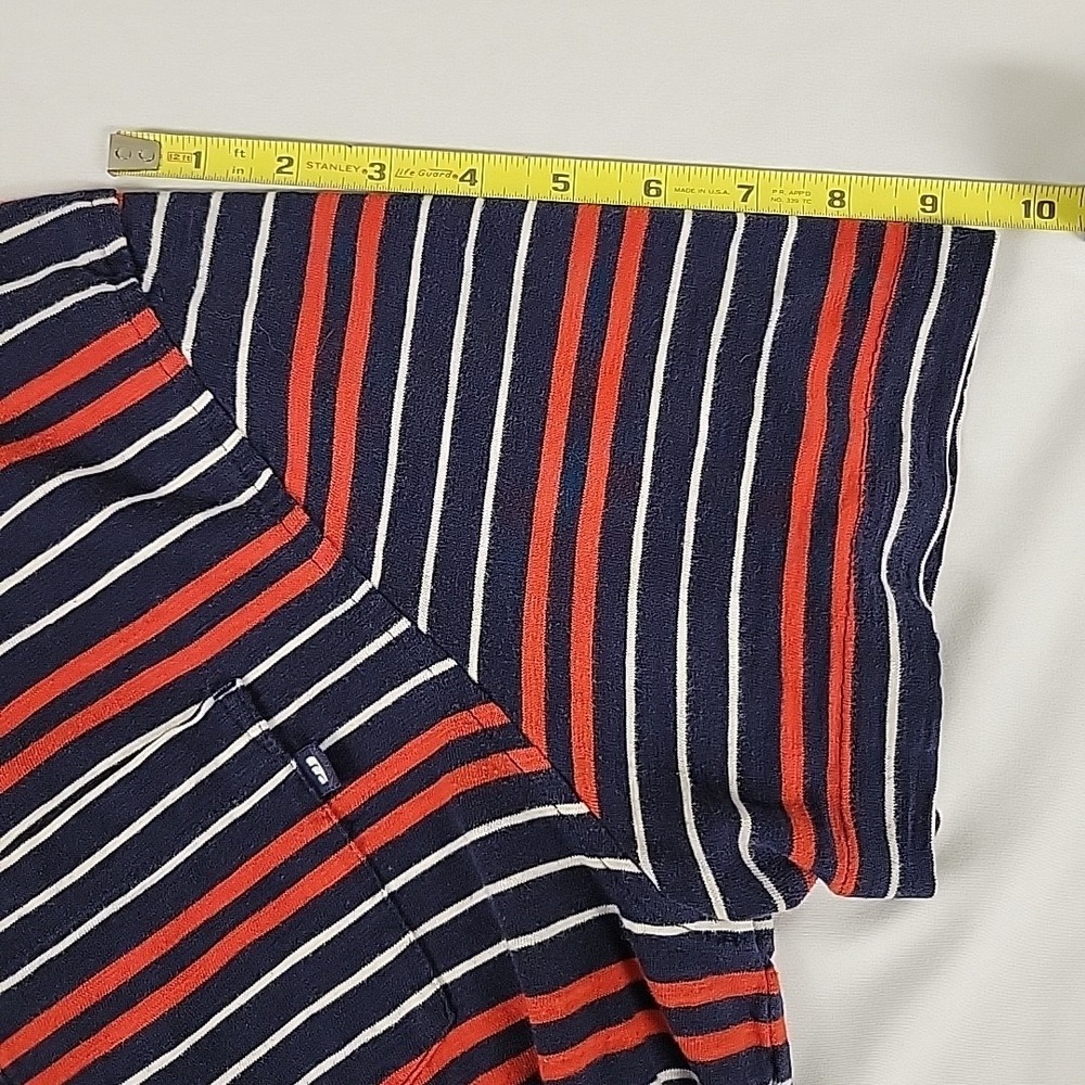 The North Face Men's Golf Polo Shirt Red White Blue Striped Size Large Cotton - Picture 6 of 10